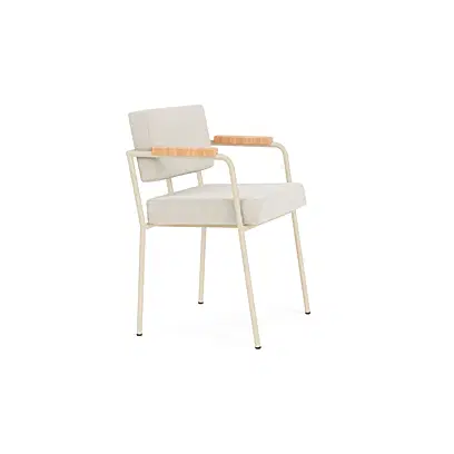 Monday dining chair with arms - sand frame - natural arms